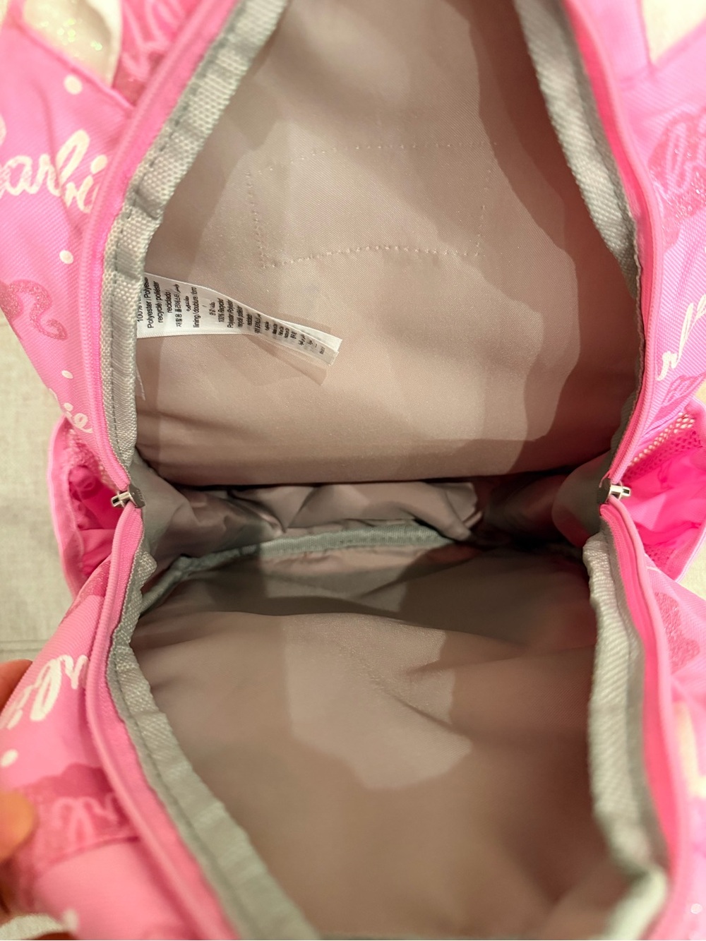 Pottery Barn Kids Barbie Pink Glitter Backpack - Picture 3 of 7